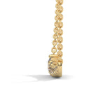 Round Brilliant Cut Lab-Grown Diamond Graduated Bar Pendant in Yellow Gold
