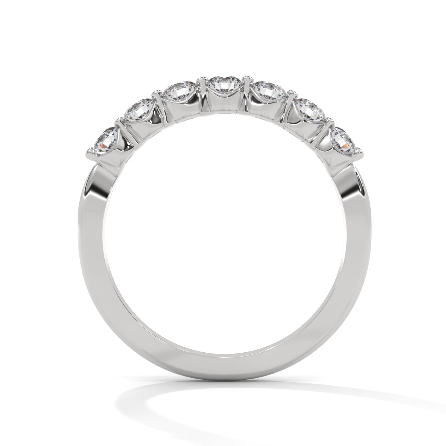 Round Brilliant Cut Lab-Grown Diamond Half-Eternity Ring in White Gold