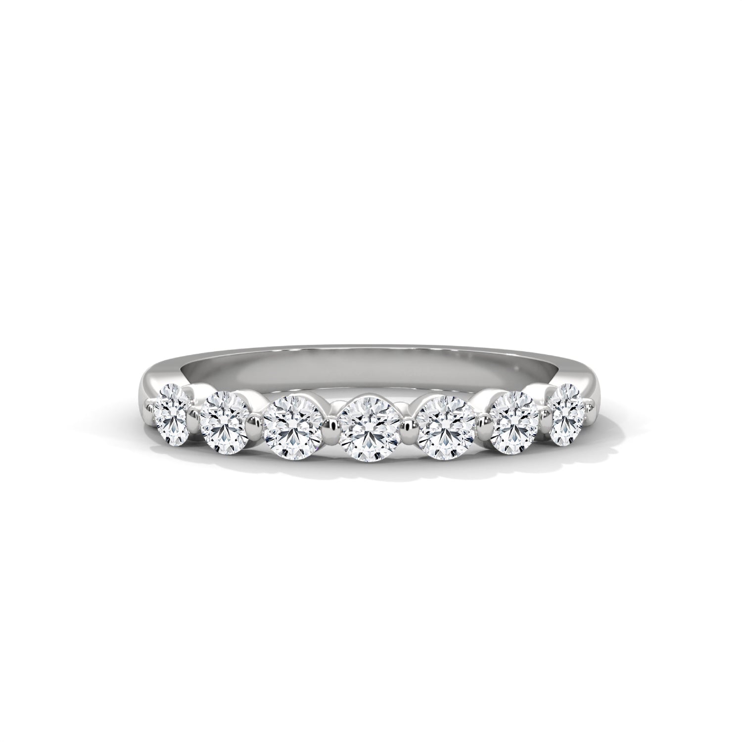 Round Brilliant Cut Lab-Grown Diamond Half-Eternity Ring in White Gold