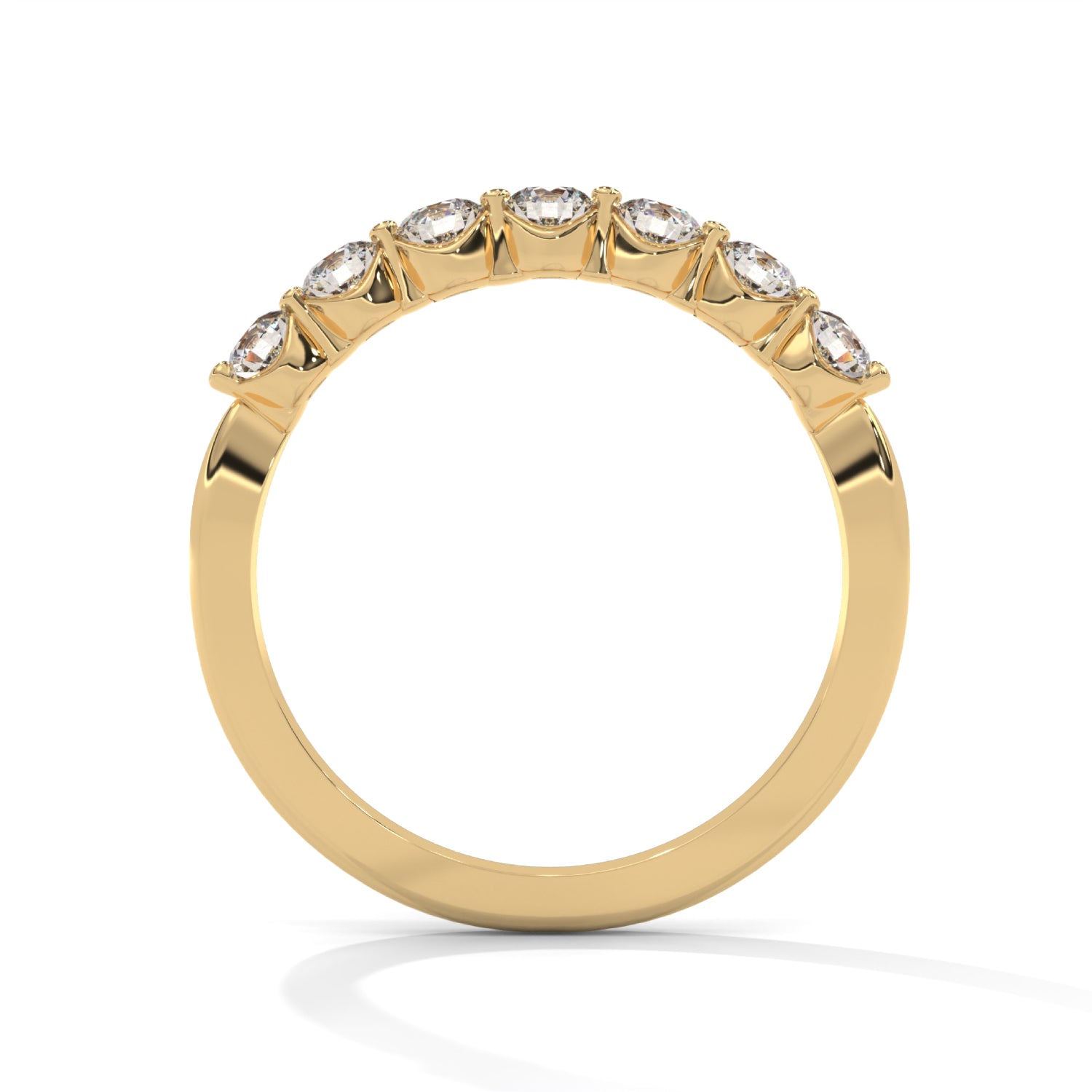 Round Brilliant Cut Lab-Grown Diamond Half-Eternity Ring in Yellow Gold