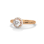 Round Brilliant Cut Lab-Grown Diamond Halo Engagement Ring in Rose Gold