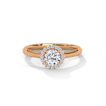 Round Brilliant Cut Lab-Grown Diamond Halo Engagement Ring in Rose Gold
