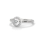Round Brilliant Cut Lab-Grown Diamond Halo Engagement Ring in White Gold