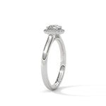 Round Brilliant Cut Lab-Grown Diamond Halo Engagement Ring in White Gold