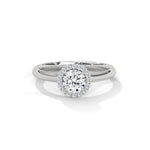Round Brilliant Cut Lab-Grown Diamond Halo Engagement Ring in White Gold