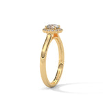 Round Brilliant Cut Lab-Grown Diamond Halo Engagement Ring in Yellow Gold