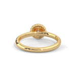 Round Brilliant Cut Lab-Grown Diamond Halo Engagement Ring in Yellow Gold
