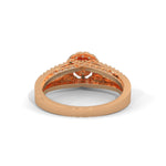 Round Brilliant Cut Lab-Grown Diamond Halo Split Shank Engagement Ring in Rose Gold