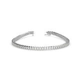 Round Brilliant Cut Lab-Grown Diamond Hexagon Bezel Tennis Bracelet
 in White Gold