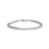 Round Brilliant Cut Lab-Grown Diamond Hexagon Bezel Tennis Bracelet
 in White Gold