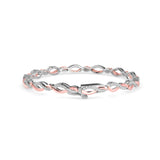 Round Brilliant Cut Lab-Grown Diamond Infinity Link Bracelet in Rose Gold