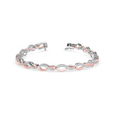 Round Brilliant Cut Lab-Grown Diamond Infinity Link Bracelet in Rose Gold