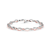 Round Brilliant Cut Lab-Grown Diamond Infinity Link Bracelet in Rose Gold