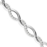 Round Brilliant Cut Lab-Grown Diamond Infinity Link Bracelet in White Gold