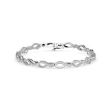 Round Brilliant Cut Lab-Grown Diamond Infinity Link Bracelet in White Gold