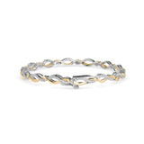Round Brilliant Cut Lab-Grown Diamond Infinity Link Bracelet in Yellow Gold
