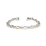 Round Brilliant Cut Lab-Grown Diamond Infinity Link Bracelet in Yellow Gold
