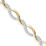Round Brilliant Cut Lab-Grown Diamond Infinity Link Bracelet in Yellow Gold