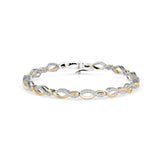 Round Brilliant Cut Lab-Grown Diamond Infinity Link Bracelet in Yellow Gold