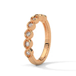 Round Brilliant Cut Lab-Grown Diamond Infinity Style Half-Eternity Ring in Rose Gold