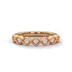 Round Brilliant Cut Lab-Grown Diamond Infinity Style Half-Eternity Ring in Rose Gold