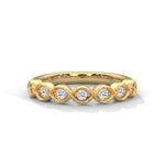 Round Brilliant Cut Lab-Grown Diamond Infinity Style Half-Eternity Ring in Yellow Gold