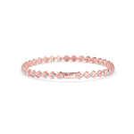 Round Brilliant Cut Lab-Grown Diamond Leaf Motif Tennis Bracelet in Rose Gold
