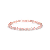 Round Brilliant Cut Lab-Grown Diamond Leaf Motif Tennis Bracelet in Rose Gold