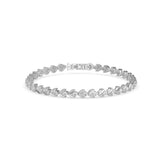 Round Brilliant Cut Lab-Grown Diamond Leaf Motif Tennis Bracelet in White Gold