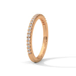 Round Brilliant Cut Lab-Grown Diamond Micro-Pavé Half-Eternity Ring in Rose Gold