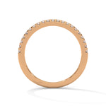 Round Brilliant Cut Lab-Grown Diamond Micro-Pavé Half-Eternity Ring in Rose Gold