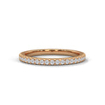 Round Brilliant Cut Lab-Grown Diamond Micro-Pavé Half-Eternity Ring in Rose Gold