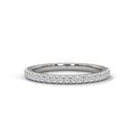 Round Brilliant Cut Lab-Grown Diamond Micro-Pavé Half-Eternity Ring in White Gold