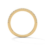 Round Brilliant Cut Lab-Grown Diamond Micro-Pavé Half-Eternity Ring in Yellow Gold