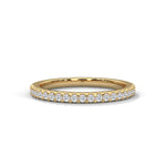 Round Brilliant Cut Lab-Grown Diamond Micro-Pavé Half-Eternity Ring in Yellow Gold