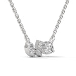 Round Brilliant Cut Lab-Grown Diamond Multi-Stone Pendant in White Gold