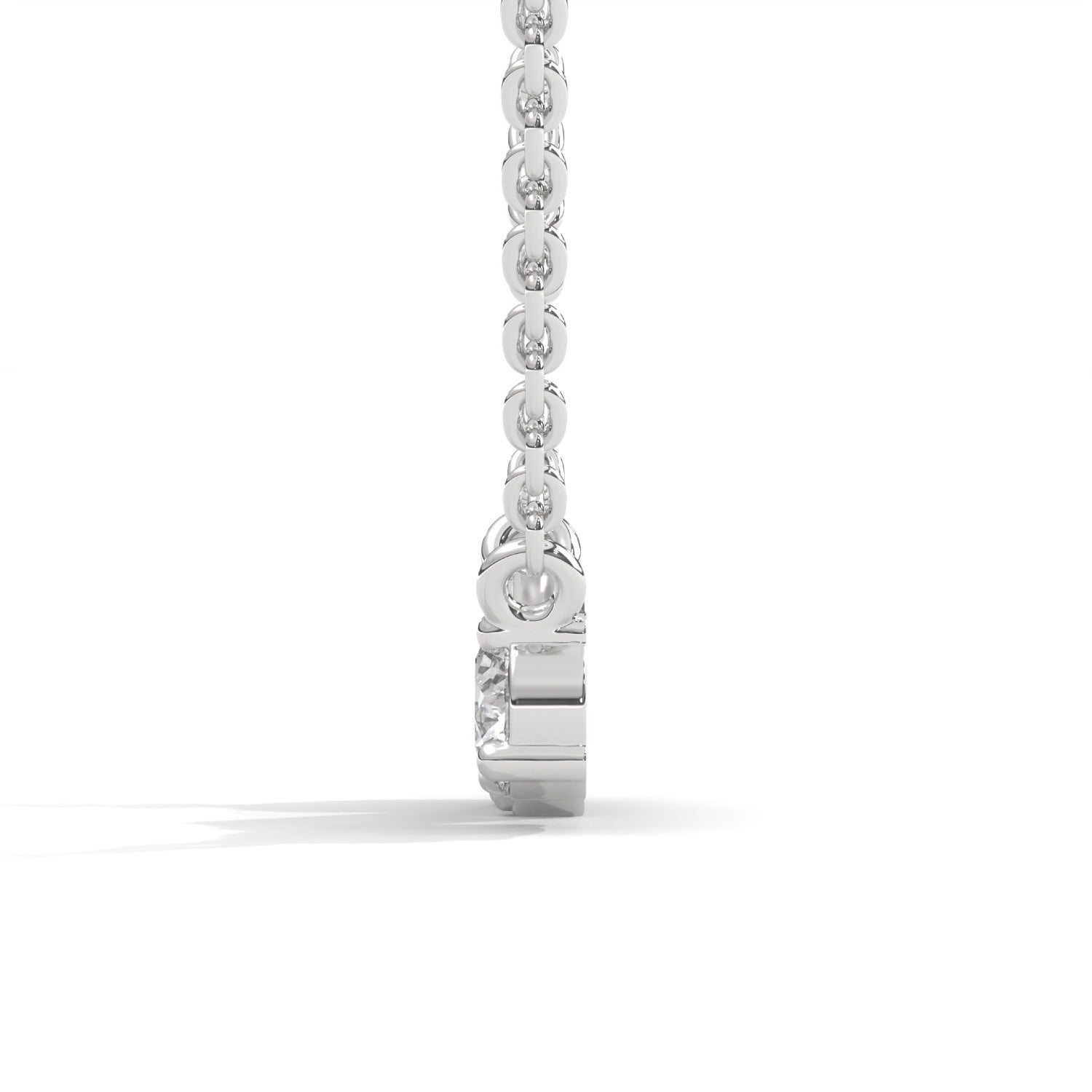 Round Brilliant Cut Lab-Grown Diamond Multi-Stone Pendant in White Gold