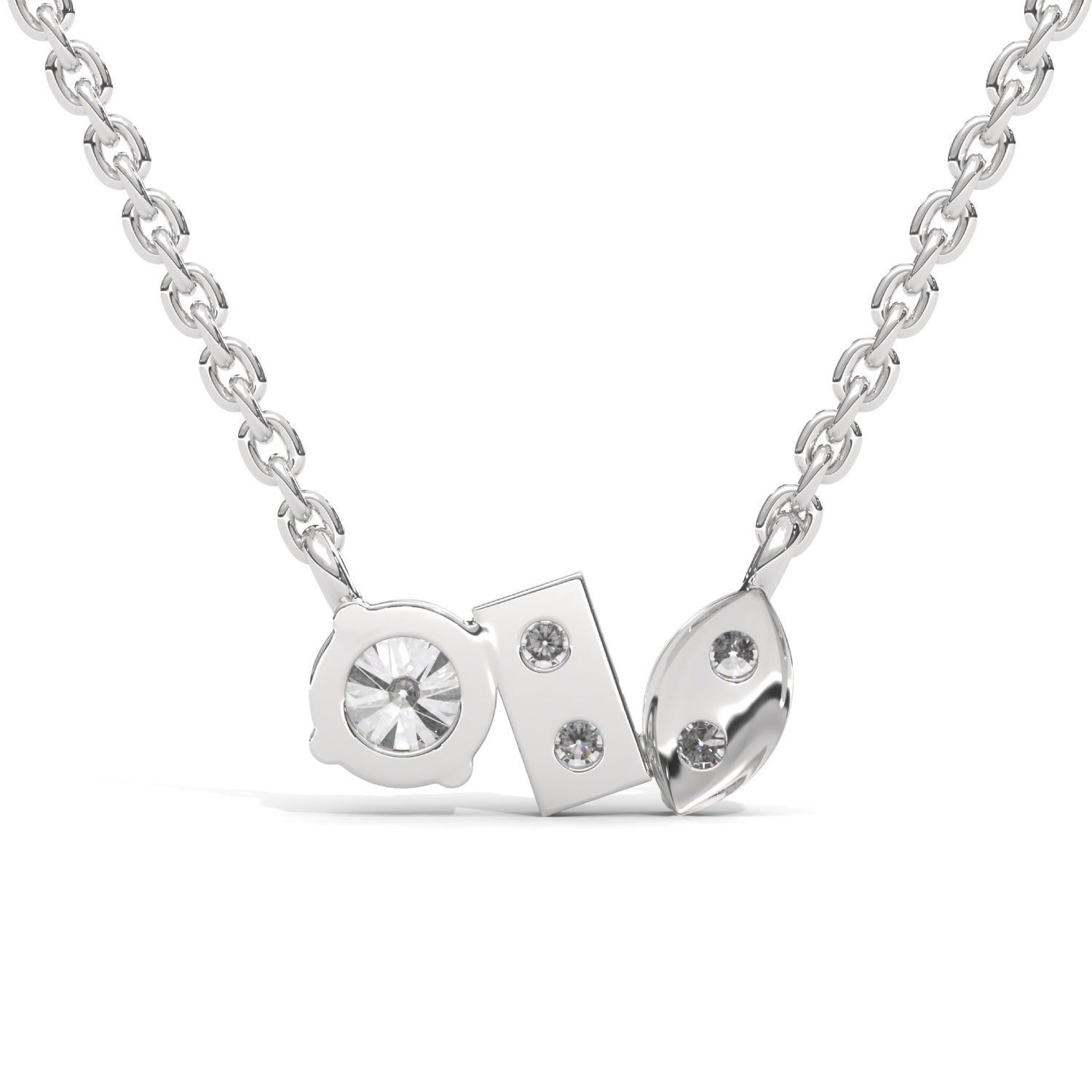 Round Brilliant Cut Lab-Grown Diamond Multi-Stone Pendant in White Gold