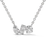 Round Brilliant Cut Lab-Grown Diamond Multi-Stone Pendant in White Gold