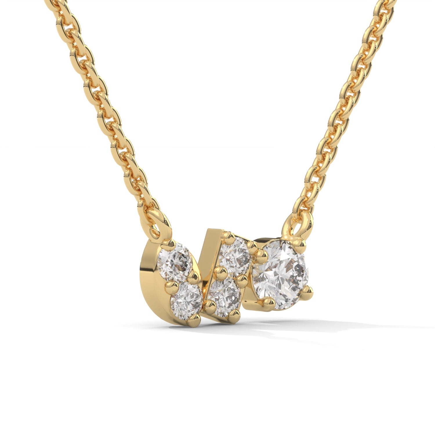 Round Brilliant Cut Lab-Grown Diamond Multi-Stone Pendant in Yellow Gold