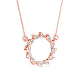 Round Brilliant Cut Lab-Grown Diamond Open Disc Pendant in Rose Gold