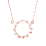 Round Brilliant Cut Lab-Grown Diamond Open Disc Pendant in Rose Gold