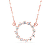 Round Brilliant Cut Lab-Grown Diamond Open Disc Pendant in Rose Gold