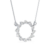 Round Brilliant Cut Lab-Grown Diamond Open Disc Pendant in White Gold