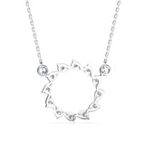 Round Brilliant Cut Lab-Grown Diamond Open Disc Pendant in White Gold