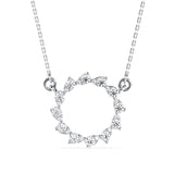 Round Brilliant Cut Lab-Grown Diamond Open Disc Pendant in White Gold