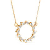 Round Brilliant Cut Lab-Grown Diamond Open Disc Pendant in Yellow Gold