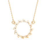 Round Brilliant Cut Lab-Grown Diamond Open Disc Pendant in Yellow Gold