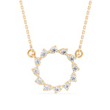 Round Brilliant Cut Lab-Grown Diamond Open Disc Pendant in Yellow Gold