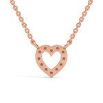 Round Brilliant Cut Lab-Grown Diamond Open Heart Pendant in Rose Gold
